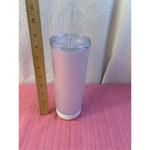 Ellos tumbler with straw iridescent color 9" tall 24oz - Picture 2 of 2